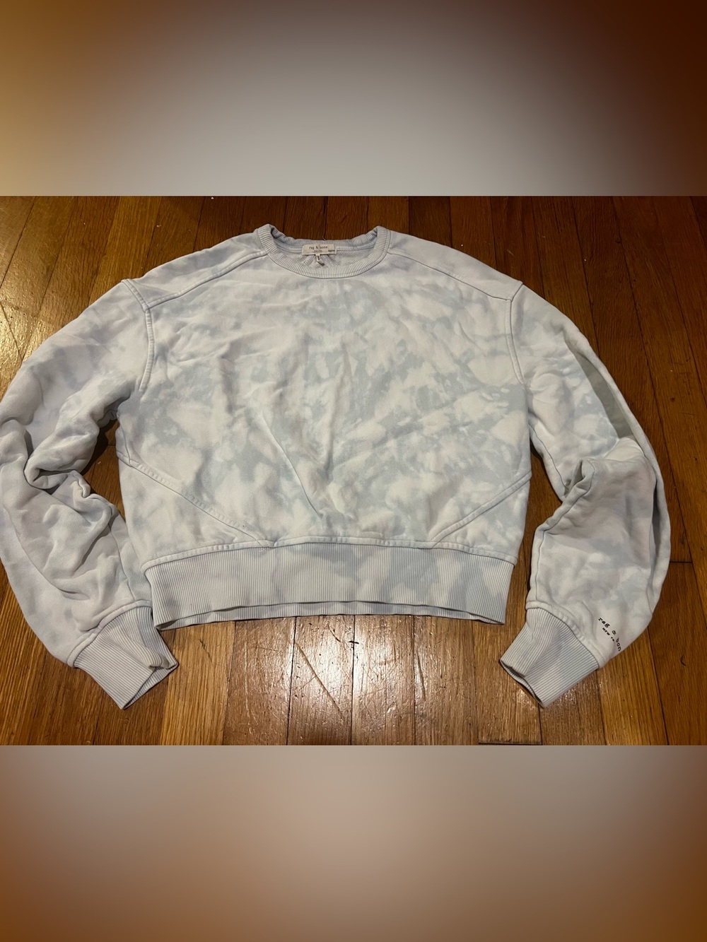 rag & bone Women's Light Blue Tie-Dye Crewneck Sweatshirt - Picture 2 of 11